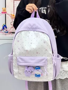 Japanse stijl zoete ita rugzak met transparant voorvak en schattig sterrenpatroon