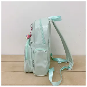 Sac à dos ita décontracté vert menthe avec poches latérales et simili cuir pour tous les jours.