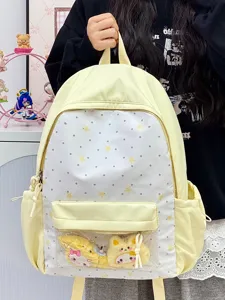 Schattige Japanse ita rugzak transparante zak lichtgeel sterrenpatroon schooltas