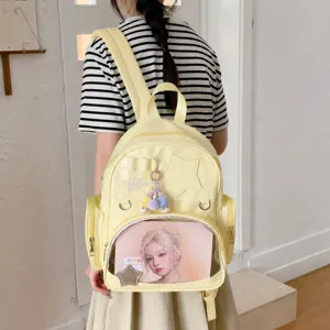 Sac à dos ita jaune style coréen fenêtre transparente joli cartable étoile loisir