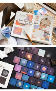 Momo square washi sticker memo book aesthetic journaling scenery decorative stickers.