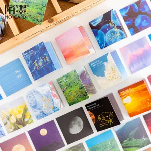 Mocard Square Washi Paper Sticker Mini Book Sunset Glow Starry Night Scenic Decorative Journal Collage Scrapbooking Supplies