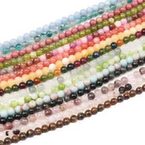 Commercio all'ingrosso perle di pietra naturale colorate fili di pietre preziose per gioielli