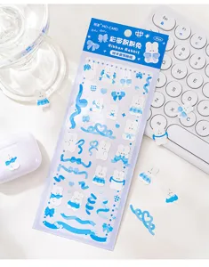 Momo cute blue rabbit decorative stickers for journaling scrapbooking and DIY crafts planner use