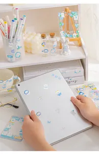 Cute blue cartoon sticker set for journaling scrapbooking decoration aesthetic stationery items
