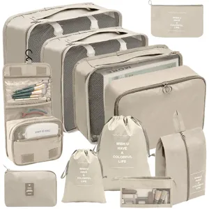 Travel Organizer Bags Set Waterproof Packing Cubes Luggage Storage Bag For Clothes Shoes And Toiletries