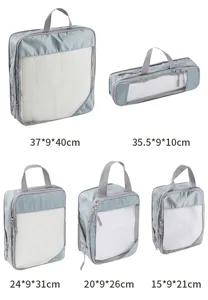 Reise Packtaschen Set Kompression Koffer Organizer Taschen für Kleidung Schuhe 5 Stk