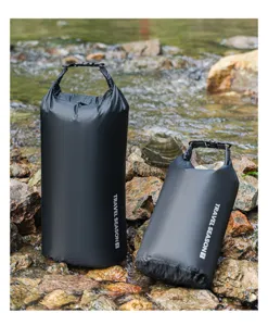Sacca stagna impermeabile per rafting all'aperto, borsa di compressione nera.