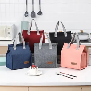 Thickened insulated lunch bag portable bento cooler bag for school office and daily food storage.