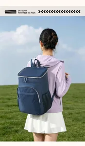 Waterproof double shoulder insulated cooler backpack for outdoor travel picnic lunch and daily use.
