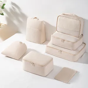 Travel Storage Bag Set Waterproof Packing Cubes With Visible Mesh Luggage Organizer For Clothes Underwear