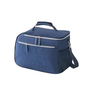Wasserdichte isolierte Lunchtasche trapezförmige Umhängetasche Bento Kühltasche blau.