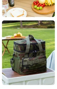 Borsa termica per pranzo doppio strato mimetica borsa frigo picnic borsa a mano esterna