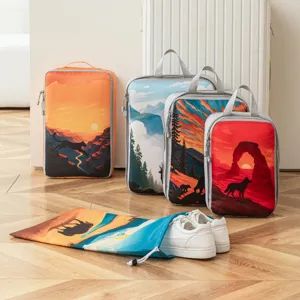 Travel Storage Bags Compression Packing Cubes Set Waterproof Luggage Organizer For Suitcase Portable Travel Accessories