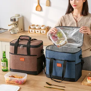 Geïsoleerde lunchtas, draagbare koeltas voor picknick, waterdichte draagbare bento-doos tas.