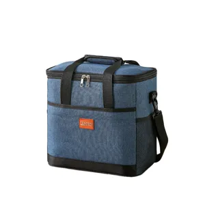 Geïsoleerde koeltas met schouderriem, draagbare picknicktas voor maaltijden en voedselopslag.