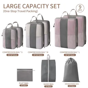 Reise Kompression Packtaschen Set Gepäck Organizer Taschen Für Kleidung Kosmetik Reiseutensilien Aufbewahrung