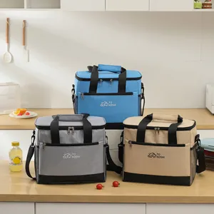 Insulated lunch bag cooler thermal bento box portable picnic shoulder bag for travel