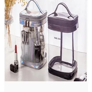 Transparent travel toiletry bag portable large capacity waterproof cosmetic storage bag