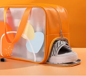 Large capacity travel toiletry bag with separate shoe compartment and waterproof design.