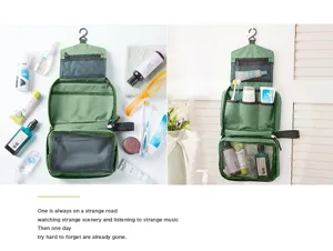 Trousse de toilette de voyage imperméable suspendue, organisateur de maquillage pliable.