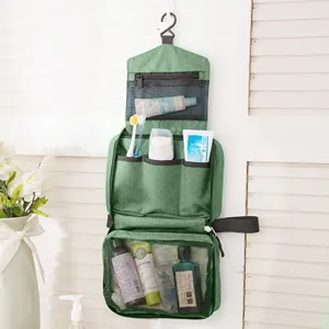 Trousse de Toilette de Voyage Imperméable Pliable Portable Grande Capacité Trousse de Maquillage Multifonctionnelle Suspendue