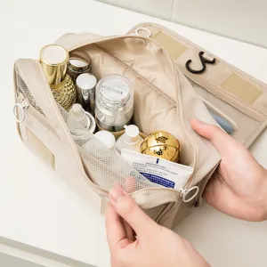 Borsa da toeletta da viaggio appesa pieghevole grande capacità organizzatore cosmetico.