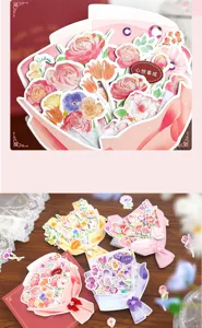 Set di biglietti d'auguri bouquet di fiori fai-da-te, simpatiche cartoline regalo floreali estetiche.
