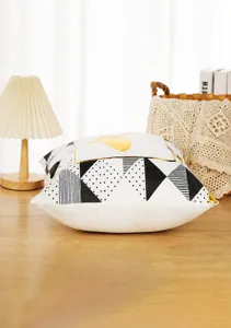 Geometric gold stamping throw pillow case for living room and bedroom home decor.