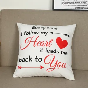Valentine's velvet heart throw pillow cover red sofa cushion cover for home decor.