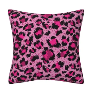Fodera per cuscino in peluche con stampa leopardata astratta, morbida fodera per divano.