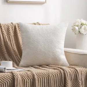 Moderne effen chenille kussenhoes voor de woonkamer bank, zachte decoratieve kussensloop.