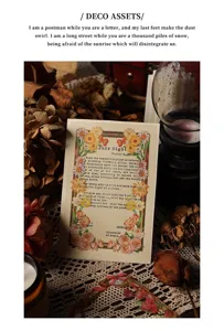 Detailed view of Infeel.me retro botanical border journaling deco paper material pack.