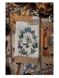 Vintage botanical scrapbook paper set with butterfly and floral designs for journal decor.