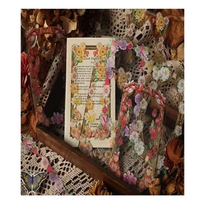 Vintage floral frame sticker pack botanical journaling paper aesthetic scrapbooking supplies