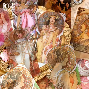 Vintage Art Nouveau women stickers scrapbooking decorative journaling material pack cards