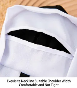 Pet costume detail collar close-up showing white lapel and black inner lining design.