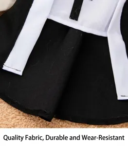 Halloween pet nun costume dog cosplay apparel black white dress funny puppy clothing detail