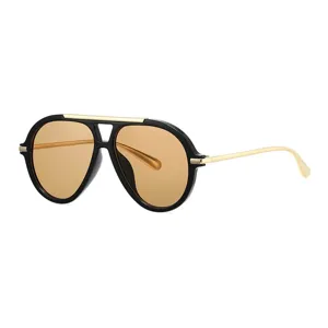 Occhiali da sole aviatore con doppio ponte oversize, tendenza moda per esterno.