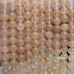 Natural gemstone round loose beads golden crystal DIY bracelet accessories wholesale supply