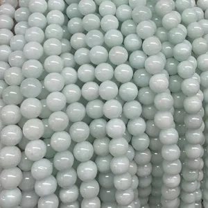 Natural stone green round loose beads DIY bracelet jewelry accessories wholesale