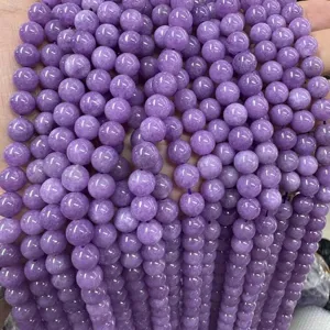 Purple round gemstone beads for DIY bracelets and jewelry making accessories suppliers.
