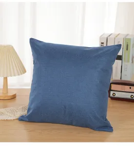 Nordic solid color linen throw pillow cover for office sofa car and living room decor.