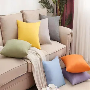 Solid Color Polyester Throw Pillow With Insert Modern Minimalist Soft Cushion For Living Room Sofa Bedside Home Decor