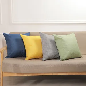 Nordic solid color linen throw pillow covers for sofa living room home decor 4pcs set