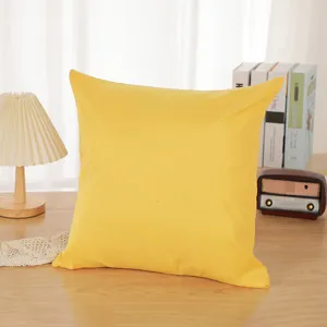 Nordic solid yellow linen throw pillow cover for cozy sofa, living room and home decoration.