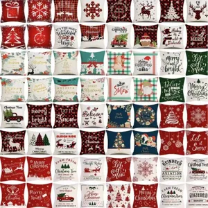 Christmas Throw Pillow Cover Festive Winter Holiday Cushion Cover American Style Digital Printed Sofa Bed Home Decor