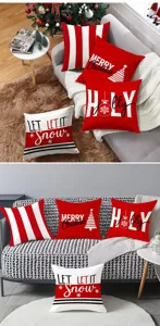 Christmas throw pillow covers red white stripes festive home decor cushion covers