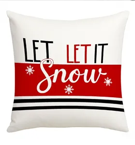 Christmas red and white striped cushion cover, warm winter holiday pillowcase for home decor