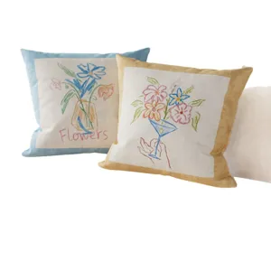 Housse de coussin florale dopamine impression double face housse esthétique douce décoration